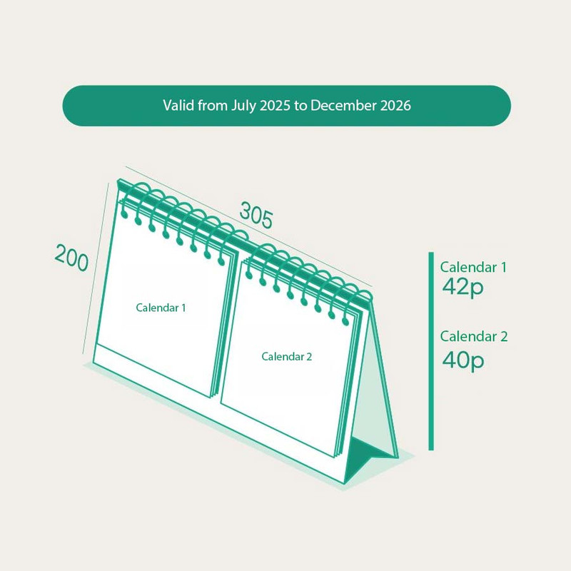 Size - Gunmangzeung 2026 Dual Life Desk Calendar Scheduler