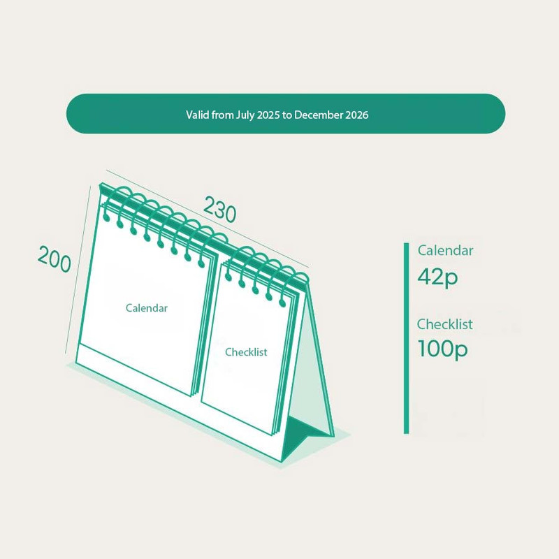Size - GMZ 2026 Check Dual Life Desk Calendar Scheduler Size - GMZ 2026 Check Dual Life Desk Calendar Scheduler