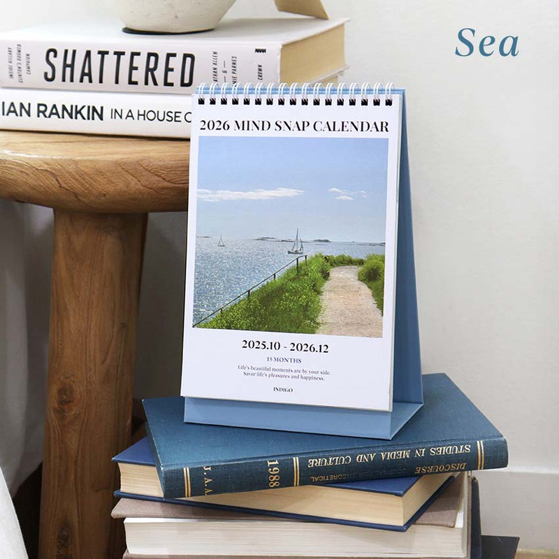 Sea - Indigo 2026 Mind Snap A5 Desk Calendar