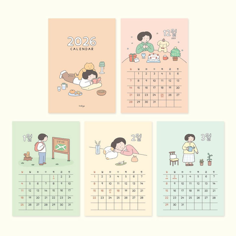 Calendar pages - Indigo 2026 Daily Life A4 Wall Calendar
