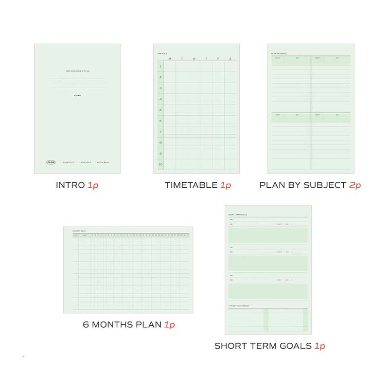 Planner pages - Iconic Flow 6 Months Desk Study Planner