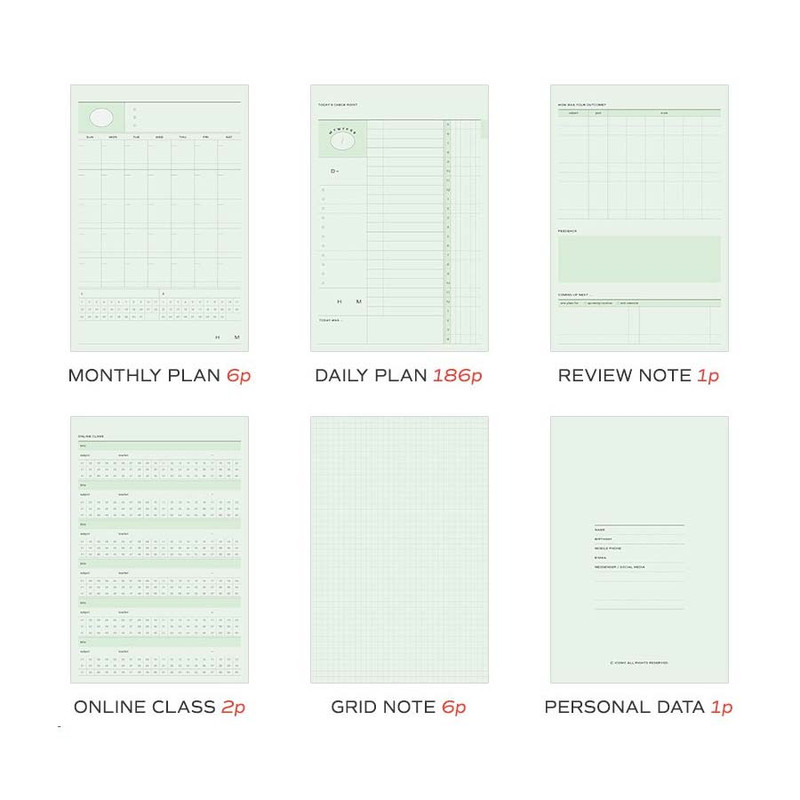 Planner pages - Iconic Flow 6 Months Desk Study Planner