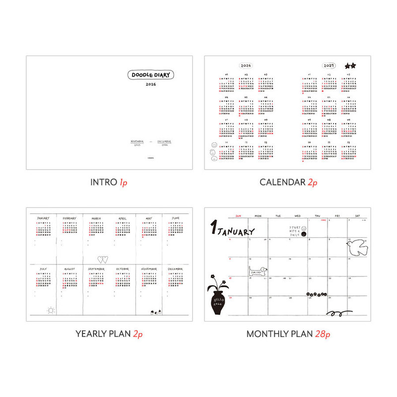 Planner pages - Iconic 2026 Doodle A5 Dated Weekly Planner Planner pages - Iconic 2026 Doodle A5 Dated Weekly Planner