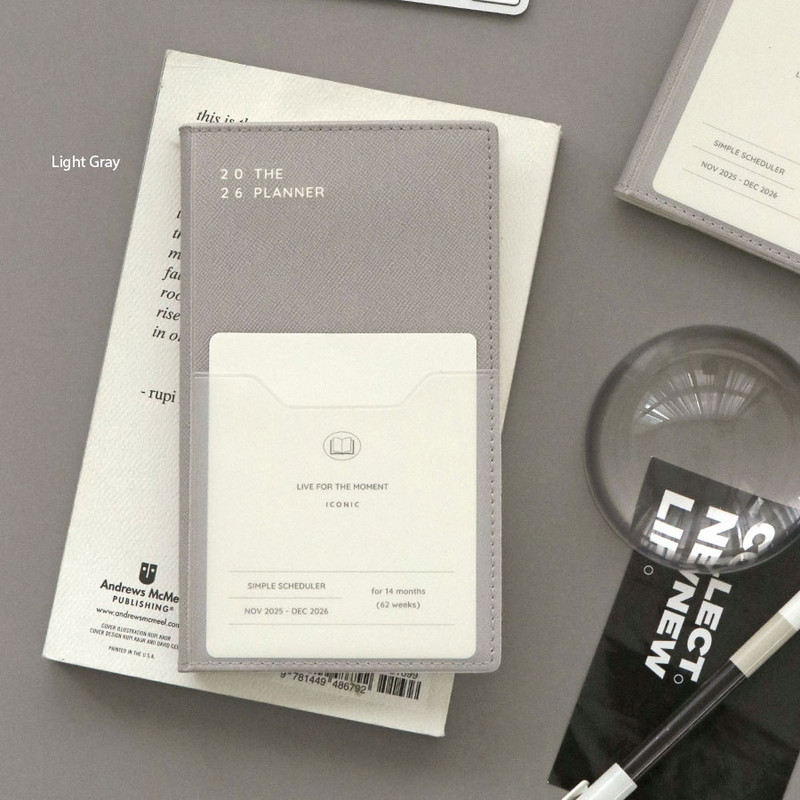 Light gray - Iconic 2026 Simple Small Dated Weekly Planner Diary Light gray - Iconic 2026 Simple Small Dated Weekly Planner Diary