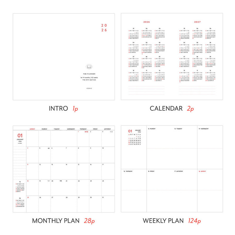 Planner pages - Iconic 2026 Simple Small Dated Weekly Planner Diary Planner pages - Iconic 2026 Simple Small Dated Weekly Planner Diary