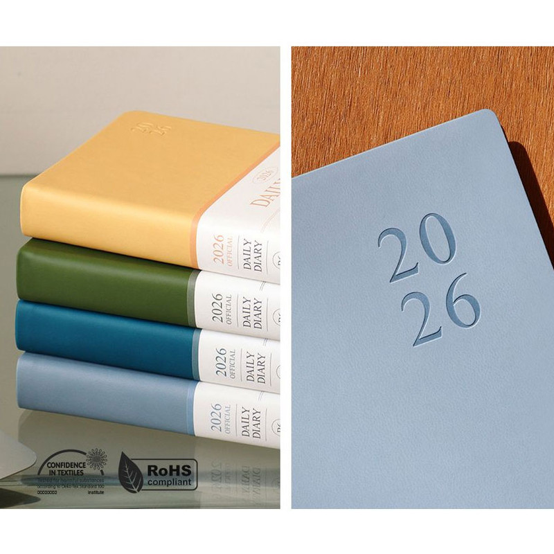 PU hardcover - Indigo 2026 Official B6 Dated Daily Planner PU hardcover - Indigo 2026 Official B6 Dated Daily Planner