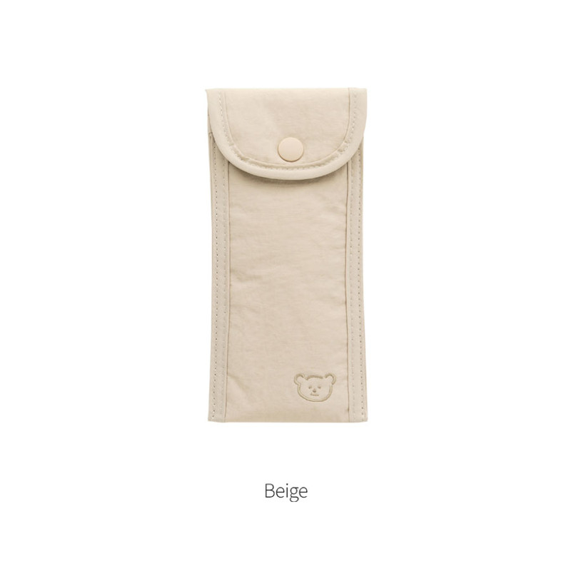 Beige - Romane Brunch Brother 365 Letter Slim Pencil Case Beige - Romane Brunch Brother 365 Letter Slim Pencil Case