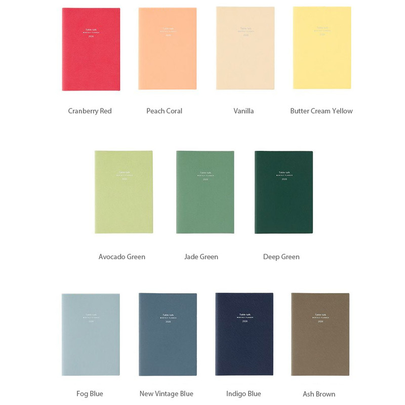 11 colors - Free Note - Antenna Shop 2026 Table Talk A5 Dated Monthly Planner