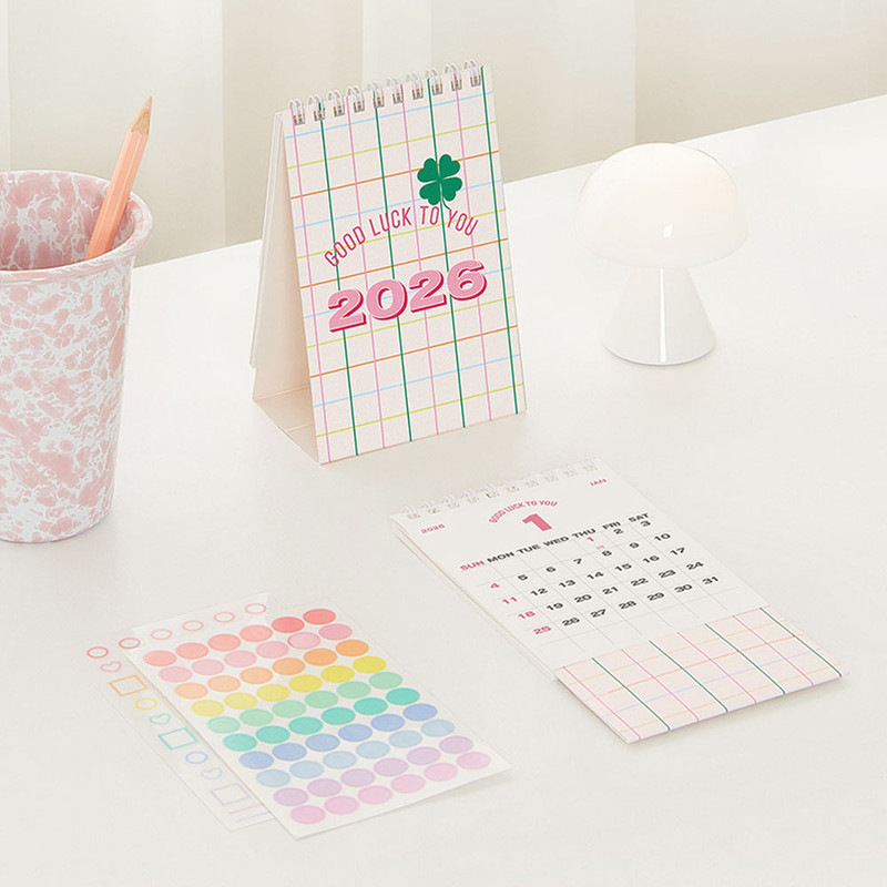 Clover Grid - Monthly plan - 2026 Daily Habits Small Desk Calendar Clover Grid - Monthly plan - 2026 Daily Habits Small Desk Calendar