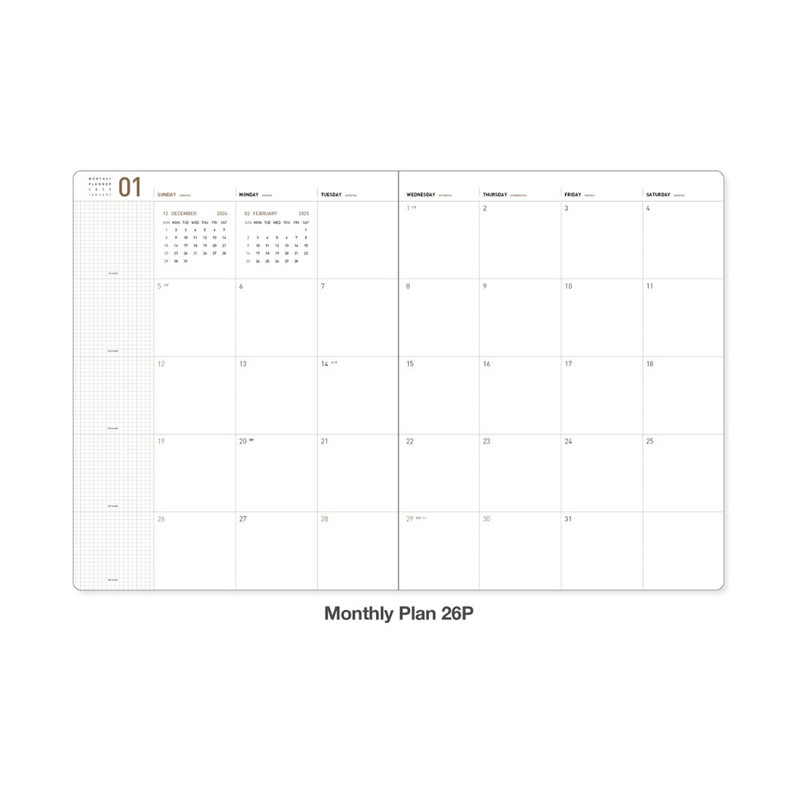 Monthly plan - Ardium 2025 Simple Premium Big Dated Monthly Planner