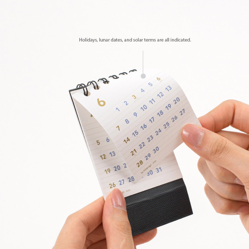 Wire Binding - Byfulldesign 2026 Lined Tiny Desk Calendar Set of 2 Wire Binding - Byfulldesign 2026 Lined Tiny Desk Calendar Set of 2
