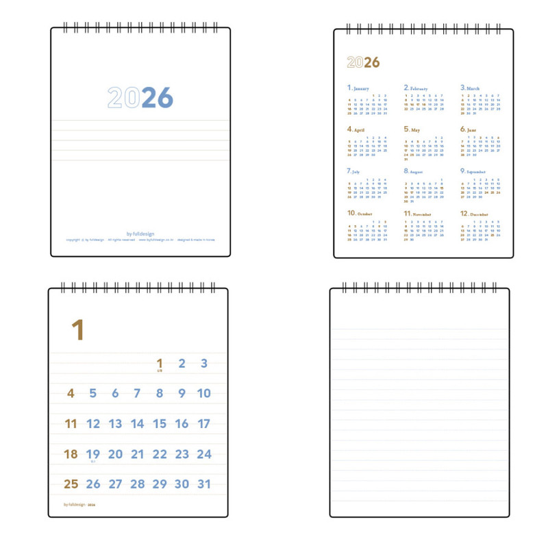 Calendar pages - Byfulldesign 2026 Lined Small Desk Calendar Calendar pages - Byfulldesign 2026 Lined Small Desk Calendar