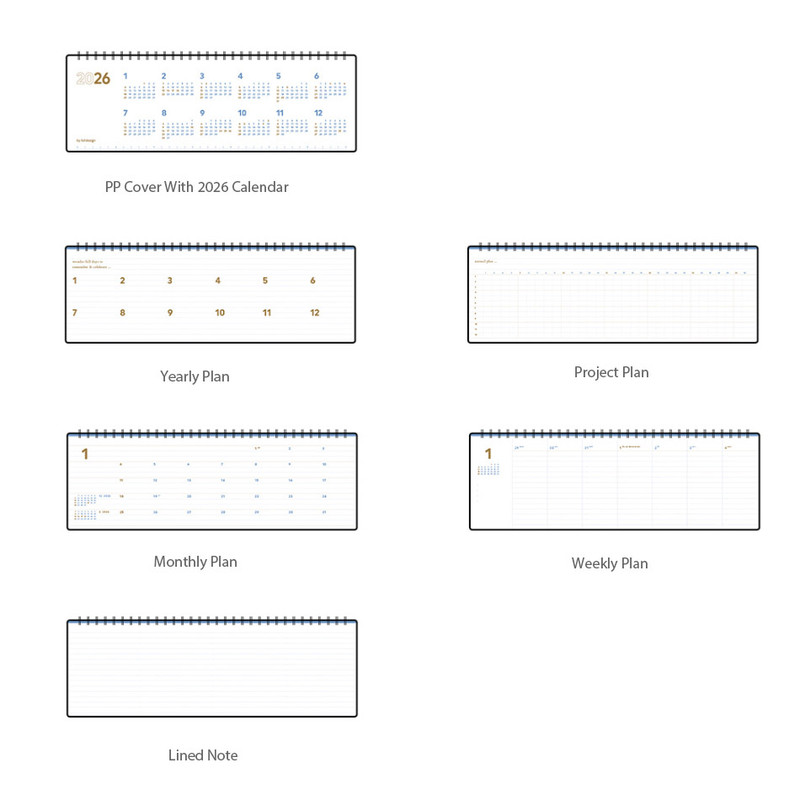 Planner Pages - Byfulldesign 2026 Second Standing Dated Weekly Desk Planner