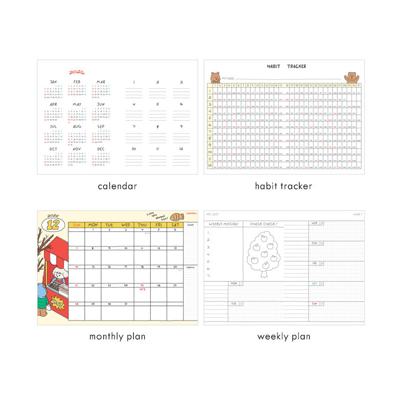 Diary Pages - Dailylike 2026 My Buddy Dated Weekly Diary Diary Pages - Dailylike 2026 My Buddy Dated Weekly Diary
