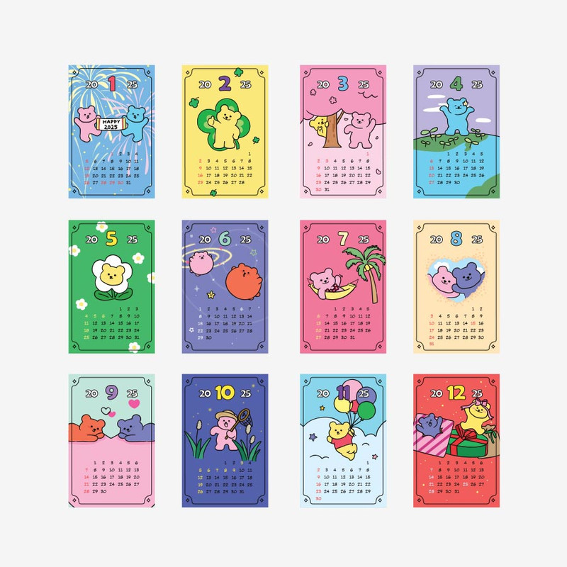 Dailylike 2025 Jelly Bear Card Calendar