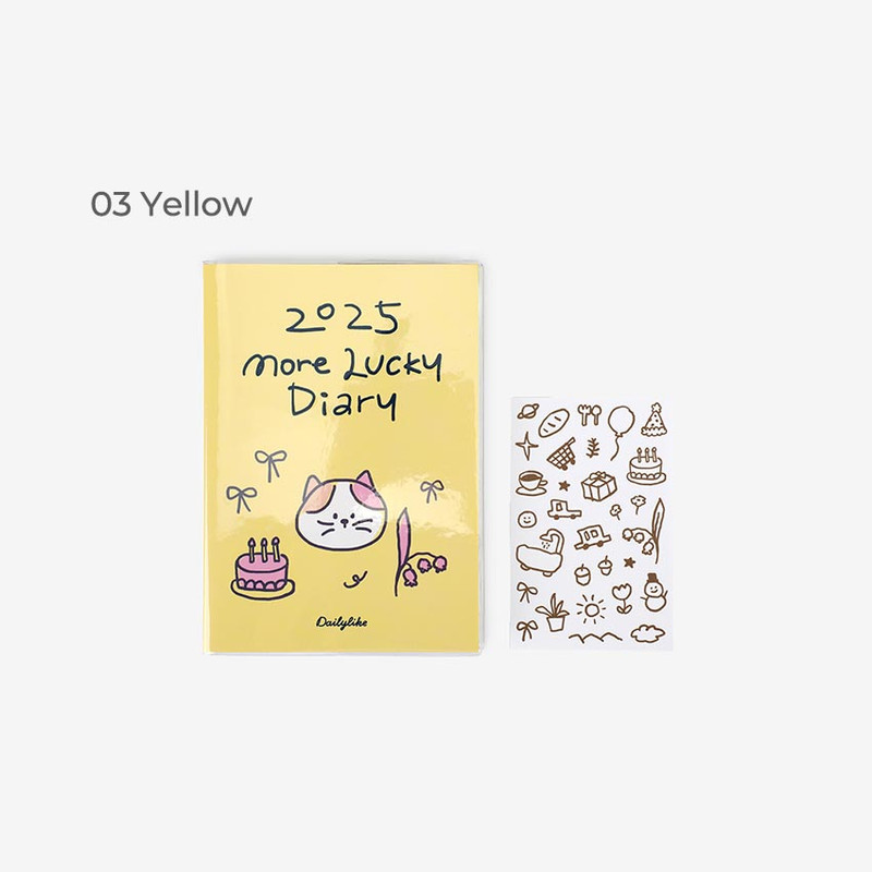 Yellow - Dailylike 2025 Doodling Dated Weekly Diary Yellow - Dailylike 2025 Doodling Dated Weekly Diary