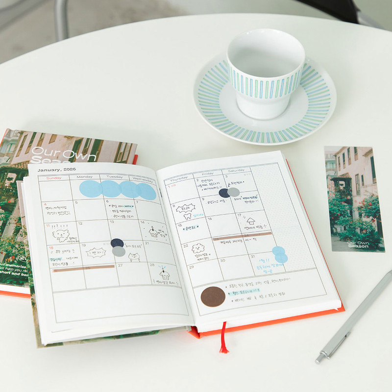 Usage example of Dailylike 2026 Our Own Season Dated Weekly Diary Usage example of Dailylike 2026 Our Own Season Dated Weekly Diary