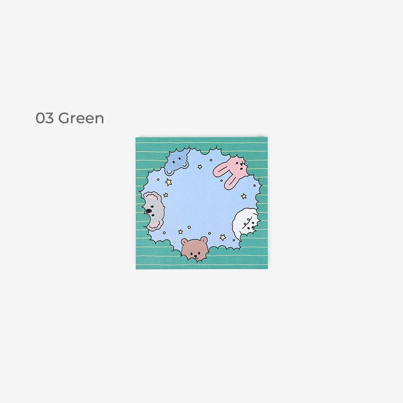 Green  - Dailylike My Buddy Memo Sticky Notepad Green  - Dailylike My Buddy Memo Sticky Notepad