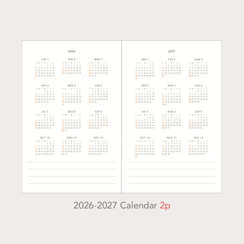 2026-2027 Yearly Calendar - Paperian 2026 A'round The Day Small Dated Weekly Planner