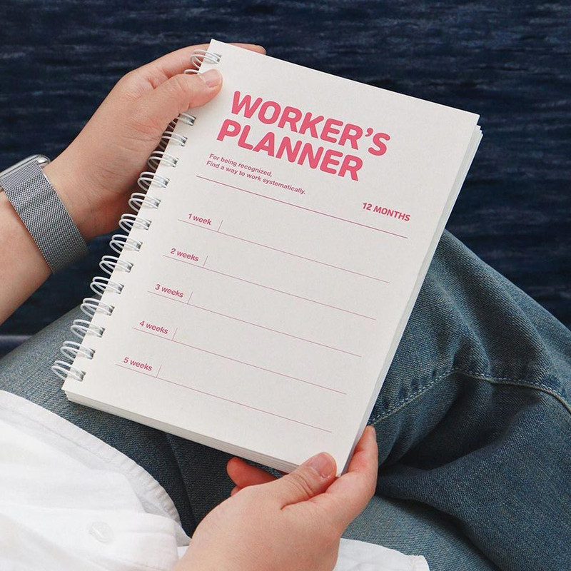 Pink - Indigo 2025 Worker's Planner A5 Dated Weekly Scheduler