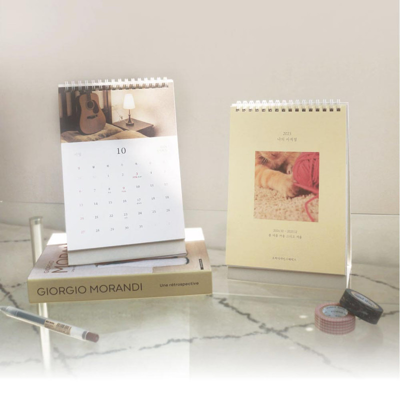 O-Check 2025 My Four Seasons A5 Monthly Desk Calendar