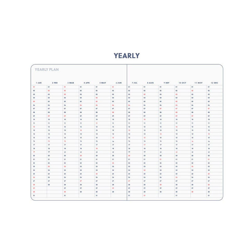 Yearly plan - After The Rain 2025 A Piece of Basic B6 Dated Weekly Diary Planner