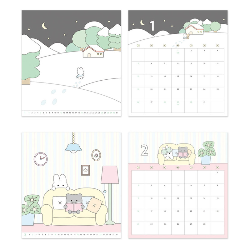 Calendar pages - Dash and Dot 2025 Jam Jam Mini Friends Desk Calendar