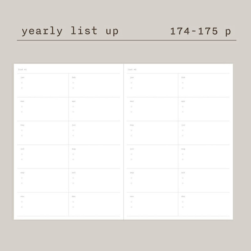 Yearly List Up - Dash and Dot 2026 Ordinary Orbit Dated Weekly Diary