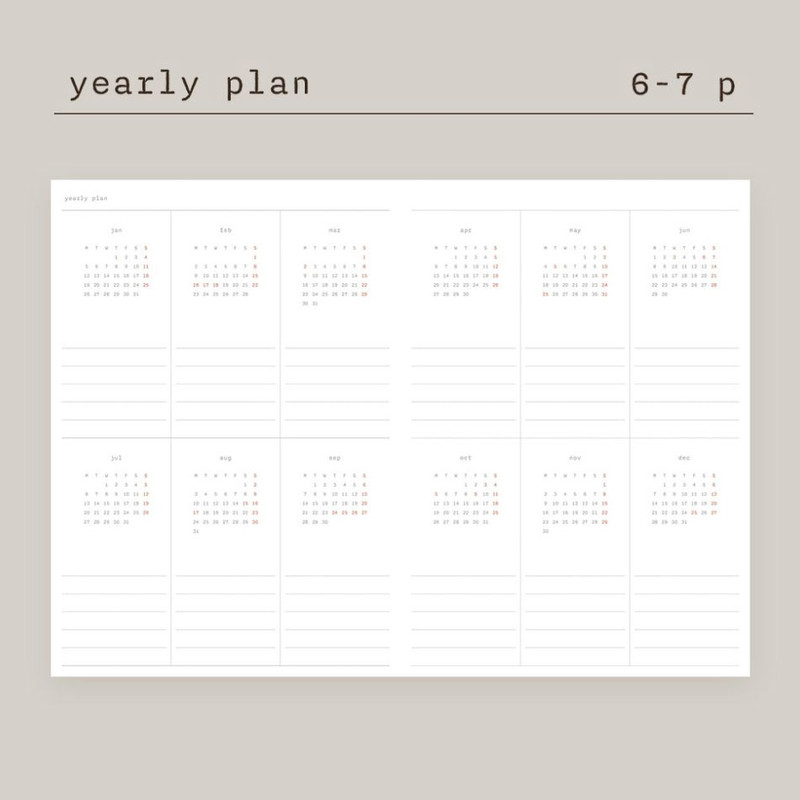 Yearly Plan - Dash and Dot 2026 Ordinary Orbit Dated Weekly Diary
