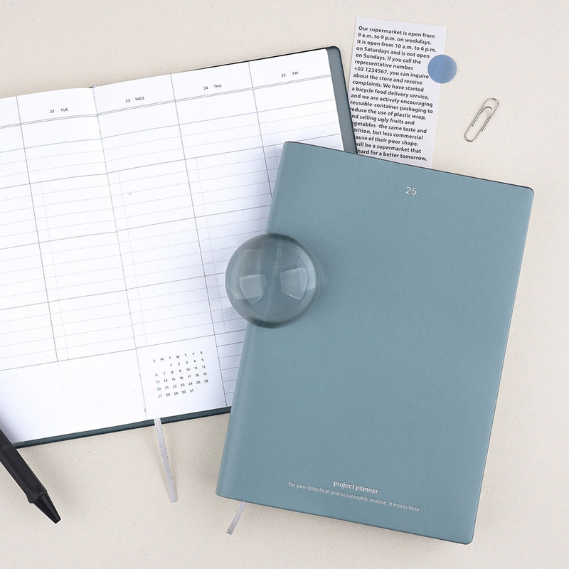 Smoky Blue - Dash and Dot 2025 Work And Week Project Dated Weekly Planner Smoky Blue - Dash and Dot 2025 Work And Week Project Dated Weekly Planner