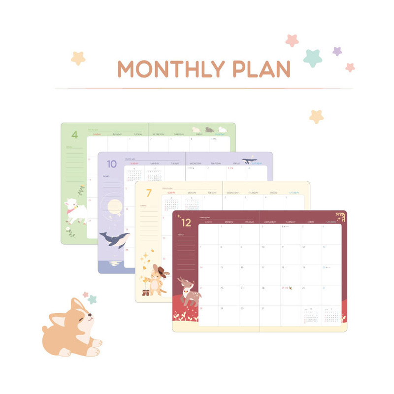 Monthly Plan - PLEPLE 2026 Chou Chou Dated Weekly Diary