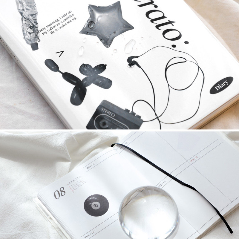 Clear PVC cover & Ribbon bookmark - PLEPLE 2026 Moderato Dated Weekly Planner