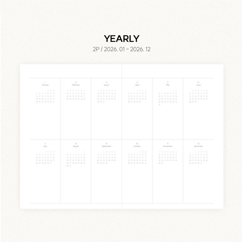 Yearly - Be On D 2026 Matte Book Dated Daily Journal Diary