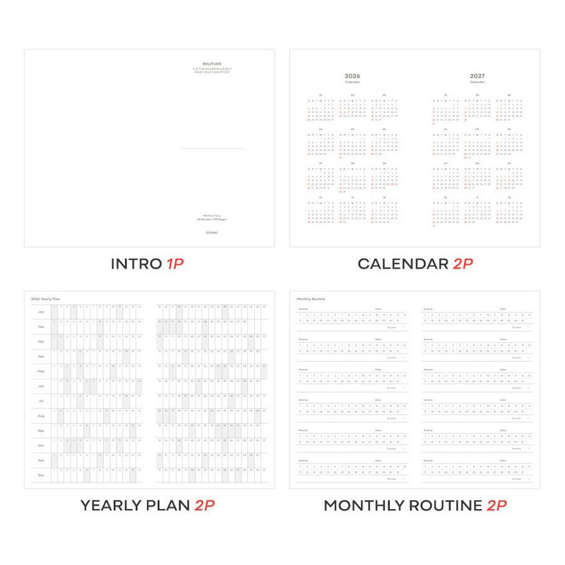 Planner Pages - Iconic 2026 Solitude Dated Weekly Planner Diary Planner Pages - Iconic 2026 Solitude Dated Weekly Planner Diary