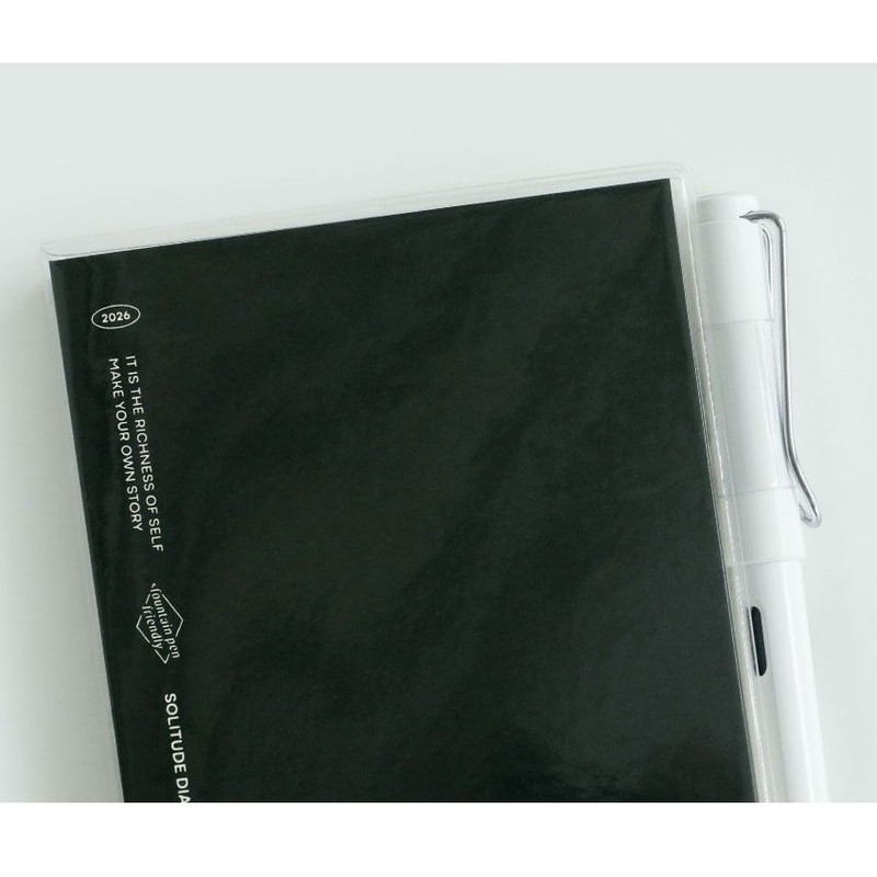 Clear PVC cover with Pen Holder - Iconic 2026 Solitude Dated Weekly Planner Diary