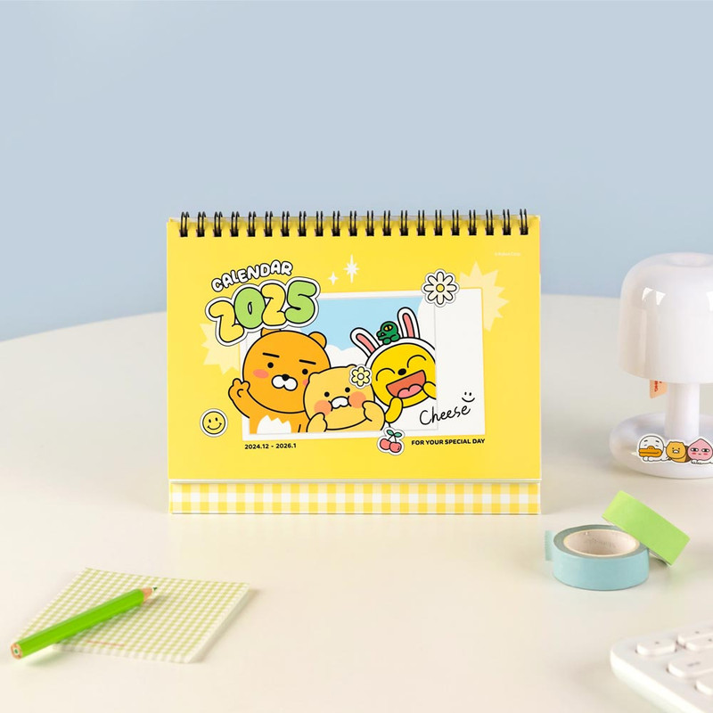 Yellow - Kakao Friends 2025 Say Cheese Small Desk Calendar