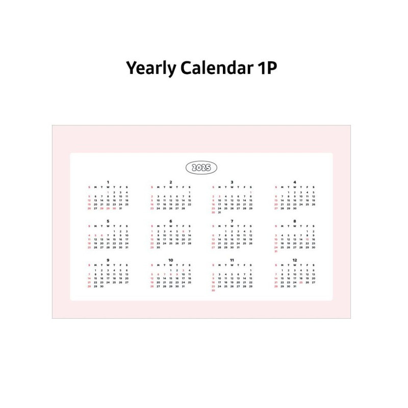 Yearly calendar - Kakao Friends 2025 Say Cheese Desk Calendar