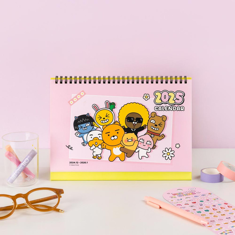 Pink - Kakao Friends 2025 Say Cheese Desk Calendar