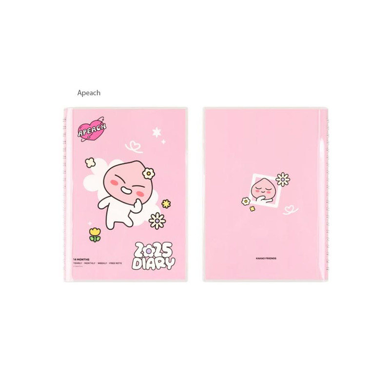 Apeach - Kakao Friends 2025 Say Cheese Wire Bound Dated Weekly Planner