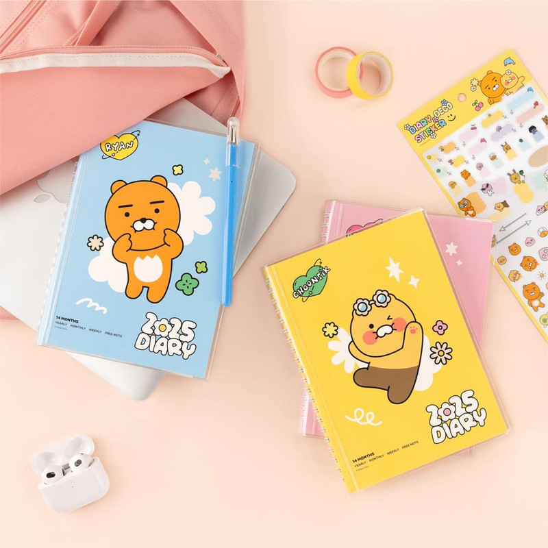 Kakao Friends 2025 Say Cheese Wire Bound Dated Weekly Planner