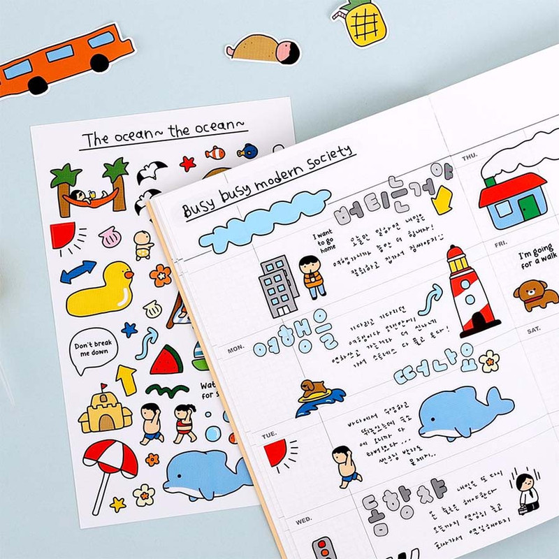 Usage example - Going To Drawing Paper Sticker Pack Usage example - Going To Drawing Paper Sticker Pack