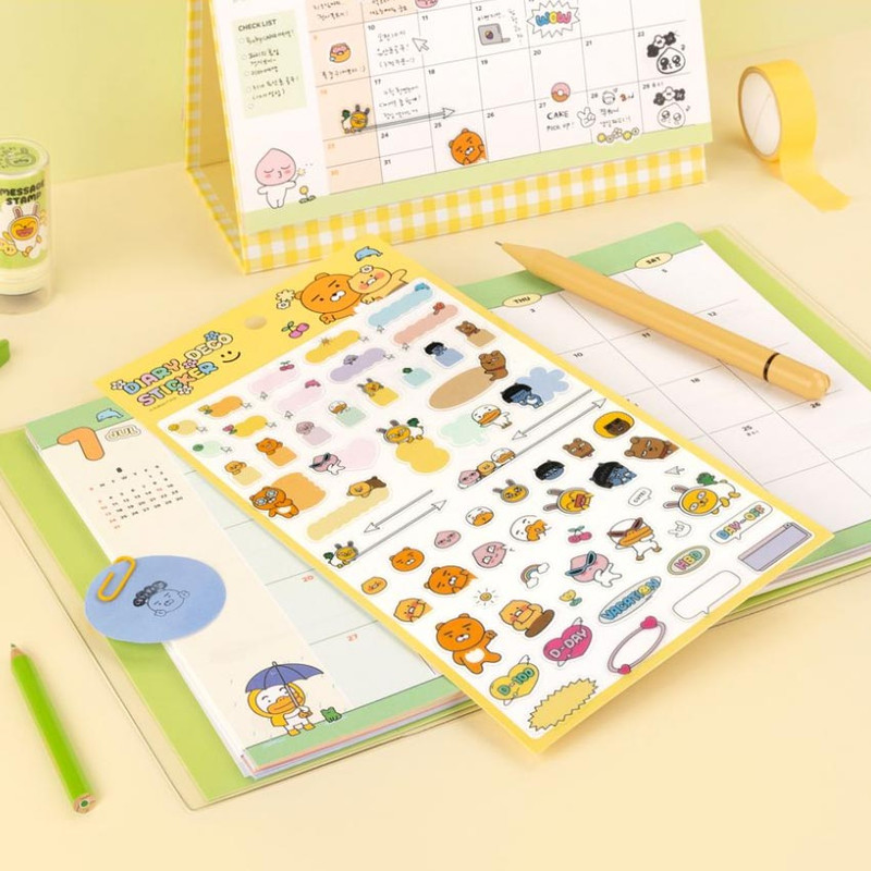 Usage example of Kakao Friends Say Cheese Tanslucent Sticker For Planner