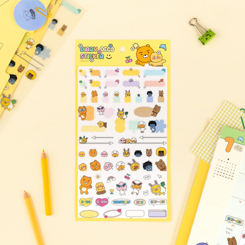 Kakao Friends Say Cheese Tanslucent Sticker For Planner