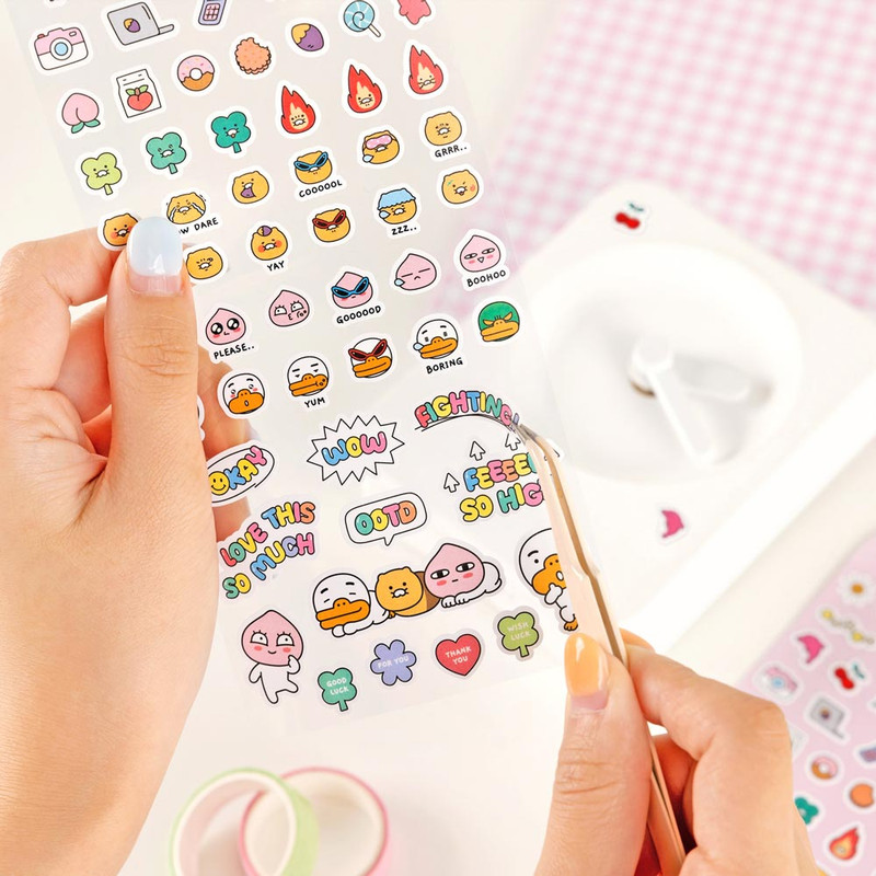 Usage example of Kakao Friends Say Cheese Mini Paper Sticker Pack Usage example of Kakao Friends Say Cheese Mini Paper Sticker Pack