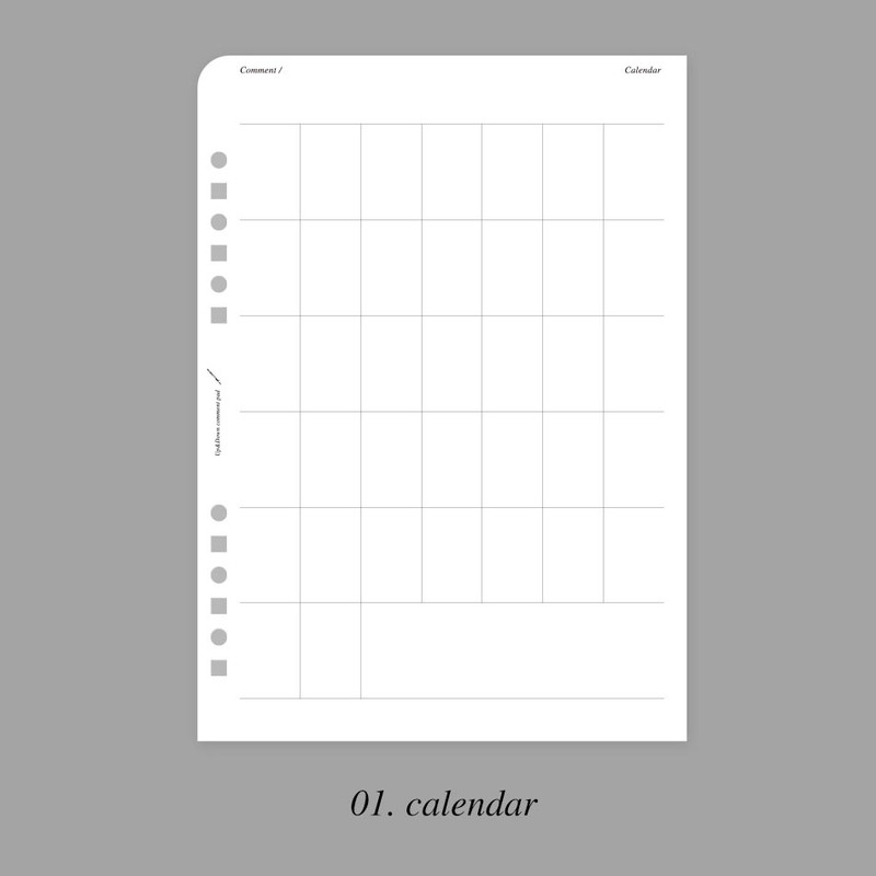 01 Calendar -  Plepic Up & Down Comment Standard A5 Paper Refill Set