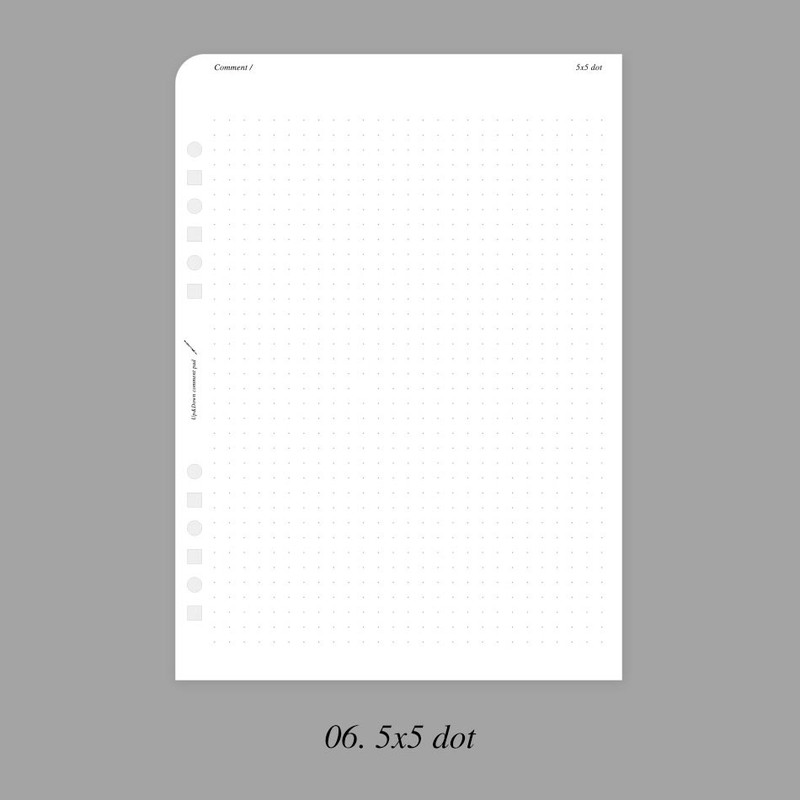 06 5X5 Dot - Plepic Up & Down Comment Standard A5 Paper Refill Set