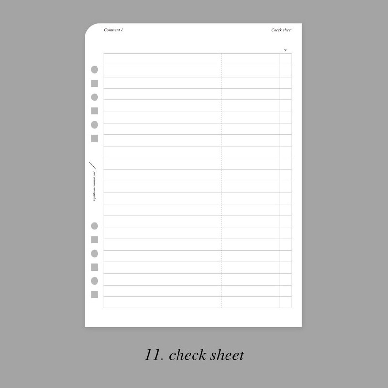 11 Check Sheet - Plepic Up & Down Comment Standard A5 Paper Refill Set