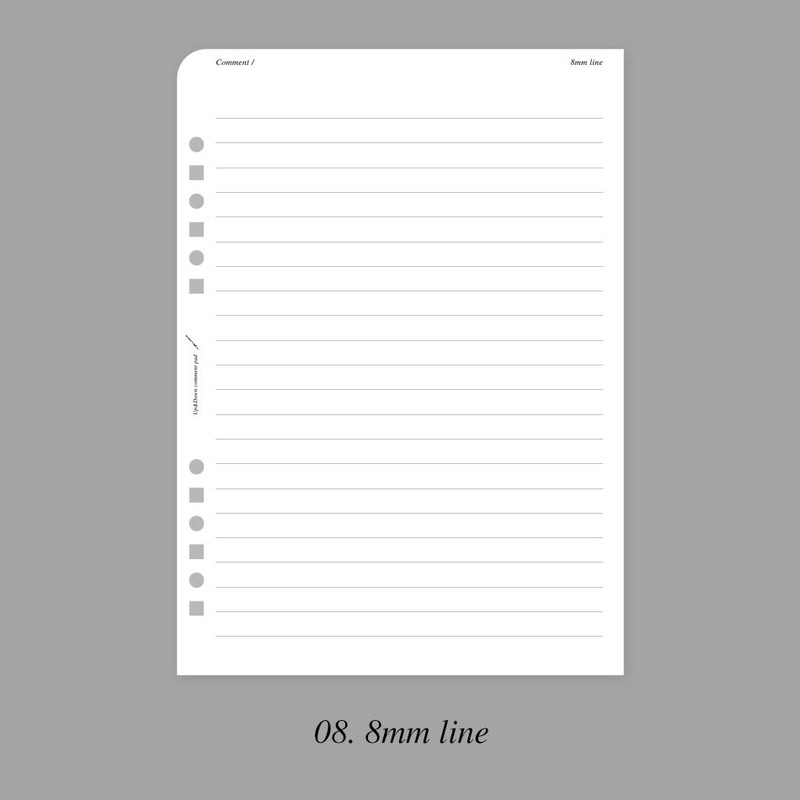 08 8mm Line - Plepic Up & Down Comment Standard A5 Paper Refill Set