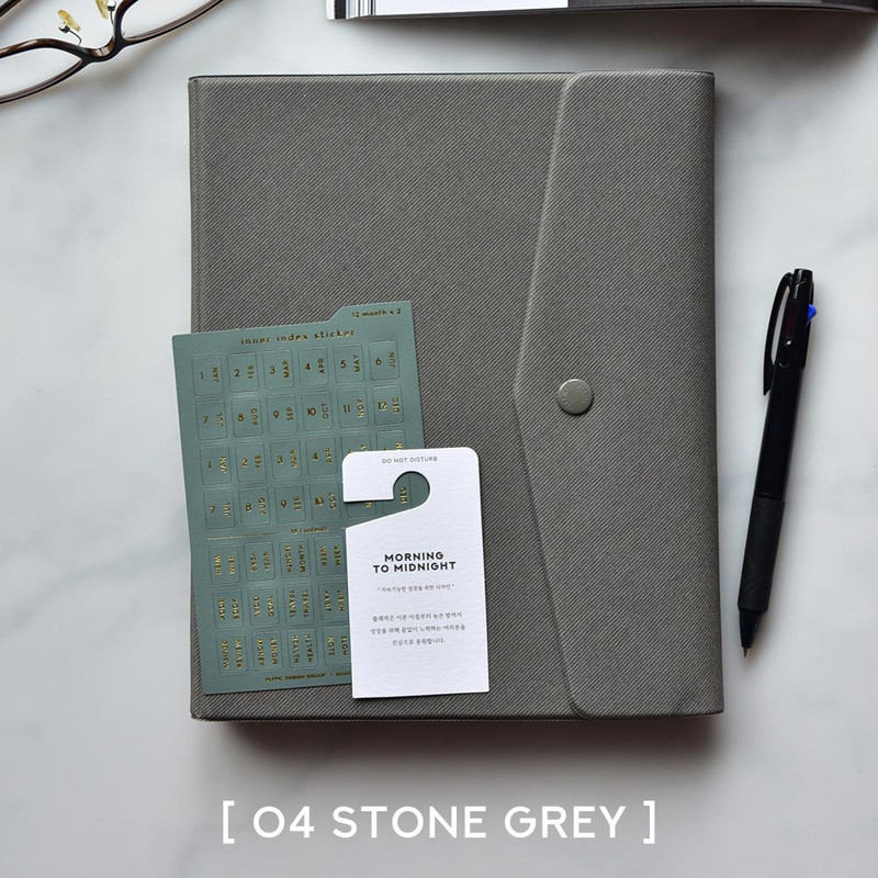 Stone Gray - Plepic 2025 Gentle 6-Ring Dated Weekly Planner