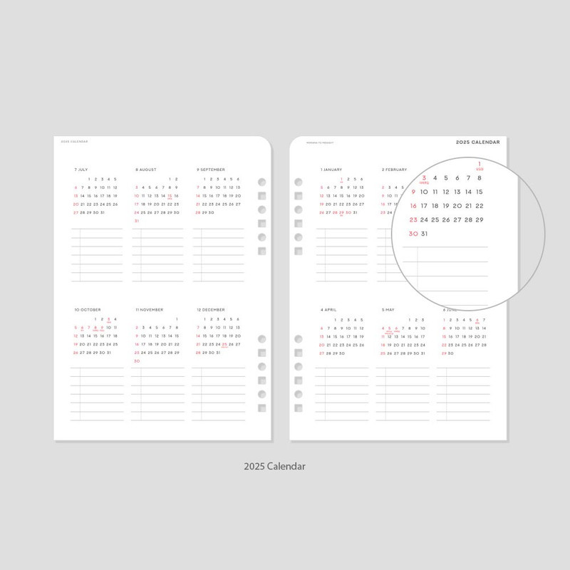 2025 Calendar - Plepic 2025 All-In-One A5 6-Holes Weekly Planner Paper Refill Set 2025 Calendar - Plepic 2025 All-In-One A5 6-Holes Weekly Planner Paper Refill Set